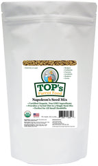 TOP's Napoleon's Seed Mix in a bowl for balanced nutrition in small hookbills