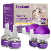 TopSum cat pheromones calming diffuser plugged into outlet promotes a calmer room and reduces stress behaviors