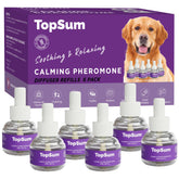 TopSum dog calming diffuser refill six-pack purple provides drug-free calming at home.