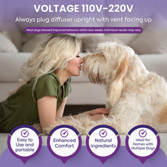 TopSum dog pheromone diffuser closeup highlighting natural calming signals