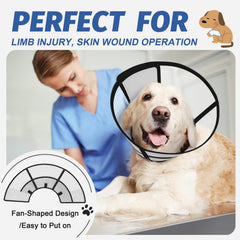 Toptakeit Elizabethan recovery collar adjustable fit helps secure the cone safely