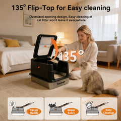 Topyangs 135 flip-top design demonstrates quick lid access for cleaning.