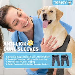 TORJOY dog recovery sleeve cone-alternative supports mobility while protecting stitches.