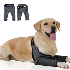 TORJOY dog recovery sleeve front leg XXL in Heather Gray reduces licking during recovery.