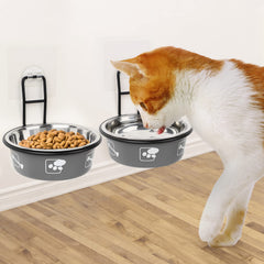 Torlam elevated bowls wall-mount assembly secure mounting for calm meals