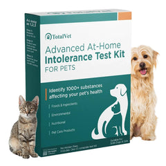 TotalVet dog hair sample collection kit shows easy at-home testing for allergy insights.