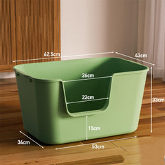TownTime extra-large litter box green tool-free assembly enables quick setup.