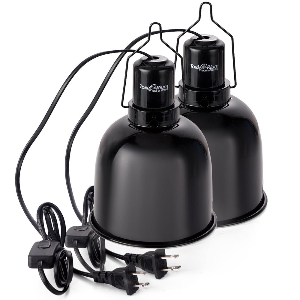ToxiRium reptile light dome cap assembly shown for quick setup in enclosures
