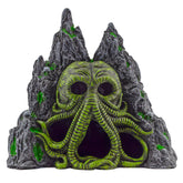 Toy Vault Cthulhu monster front-view aquarium cave hideaway makes a dramatic centerpiece