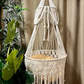 TOYAFUN Macrame Cat Hammock with elegant patterns for stylish decor and cozy lounging