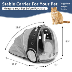 TOYSINTHEBOX cat backpack bubble-window provides clear viewing for curious pets.