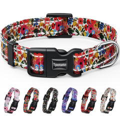 Tpotato reflective floral collar pattern for stylish evening walks.
