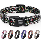 Tpotato reflective floral pattern collar for puppies with durable vibrant design
