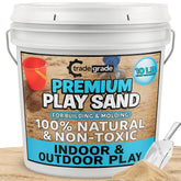 Trade Grade Play Sand bulk bucket showcases natural sand for versatile sensory play options.