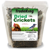TradeKing natural dried crickets bag-front: convenient feeding for busy pets