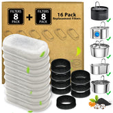 Trasekky cat fountain filter pack contents with replacement filters and sponges.