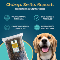 TREATOPIA bag-open shot highlights convenient chew rewards for dogs.