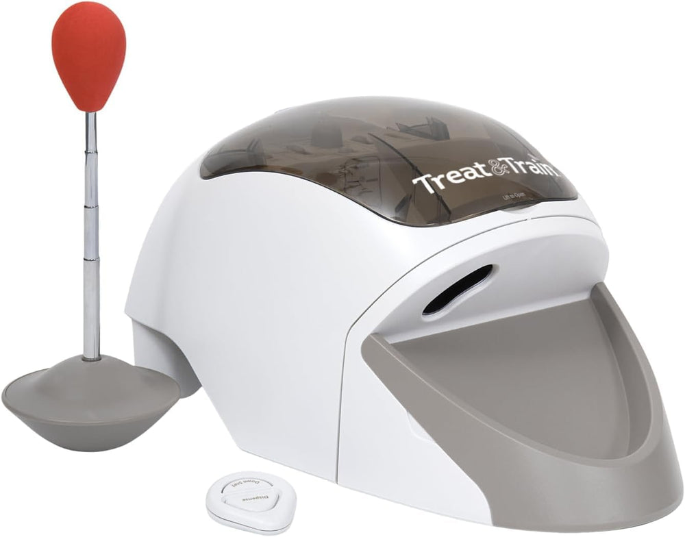 Treat&Train remote reward dog trainer base shown for distance training confidence