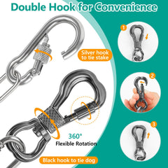 Tresbro dog cable rotatable buckle closeup demonstrates ultra-strong and smooth operation.