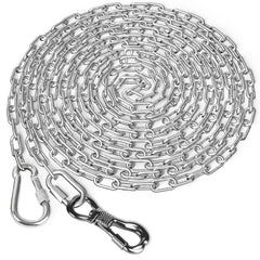 Tresbro heavy duty dog chain 15ft tie-out shows tangle-free operation during yard training.