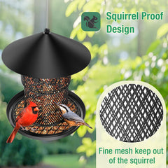 Trieez heavy-duty metal bird feeder resists weather and rust for long-term use.