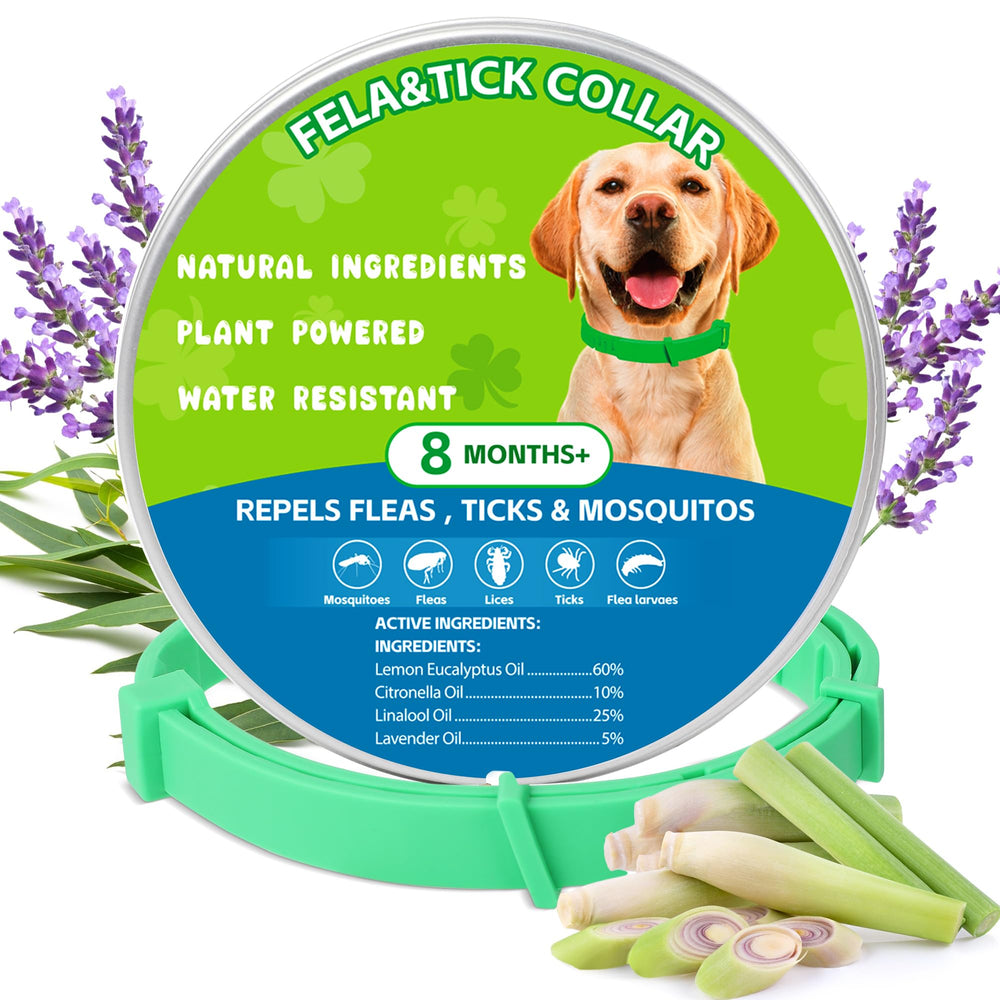 Trihood natural flea tick collar pack front view shows two adjustable collars for outdoor protection.