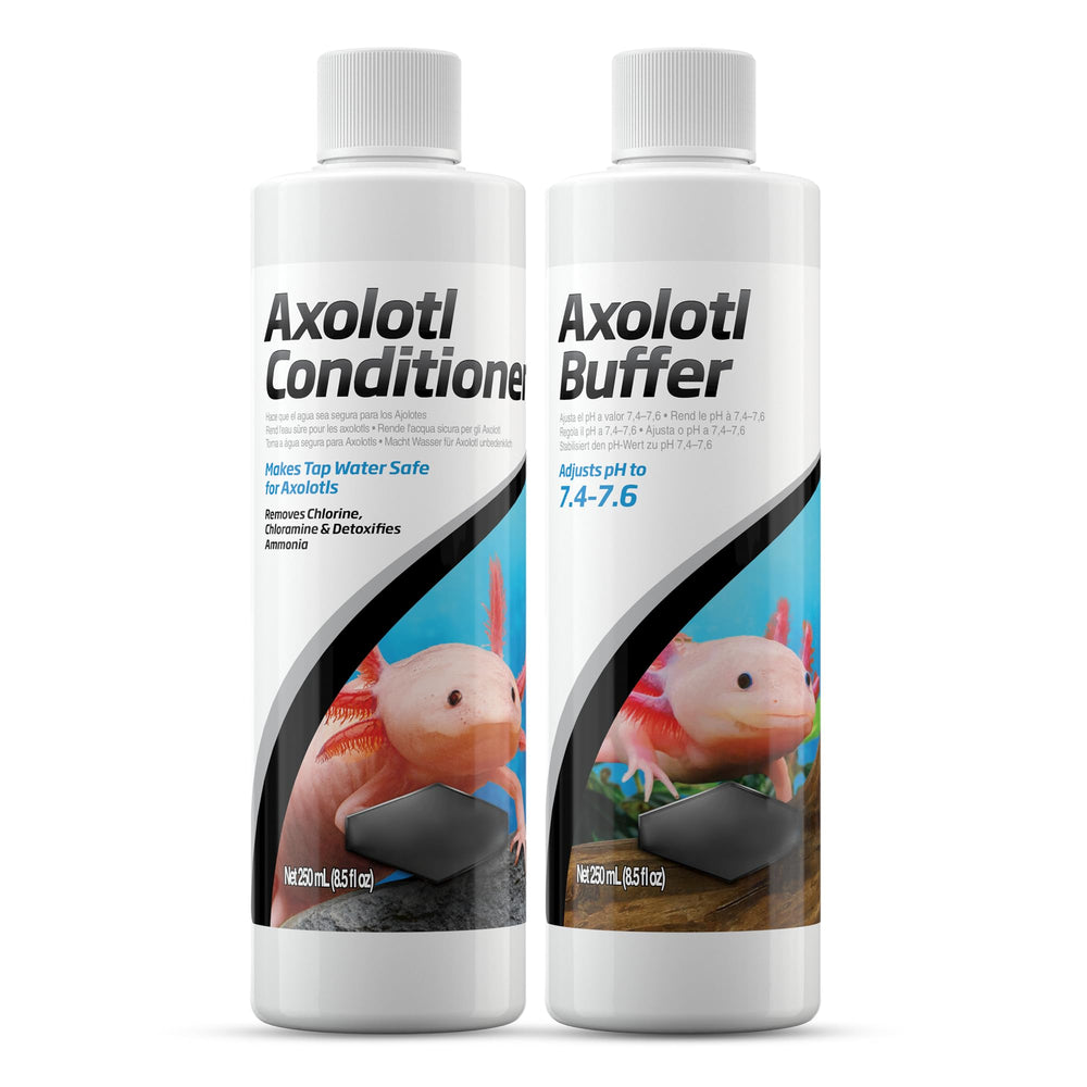 Trinity Treats axolotl care kit front view shows complete tank supplies for easy upkeep.