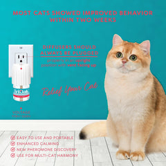 TriOak cat pheromones diffuser plugged into outlet for discreet calming