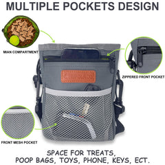 TRIPOLACO dog treat pouch with bright green lining aids fast snack access