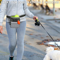 TRIPOLACO dog treat pouch multi-compartments stores snacks, toys, and phone