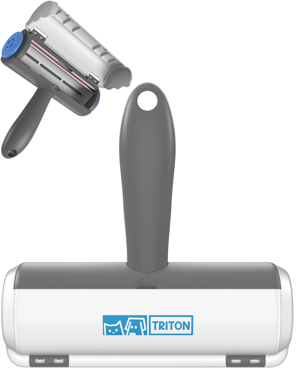 Triton pet hair removal tool with detachable handle for travel-friendly cleaning
