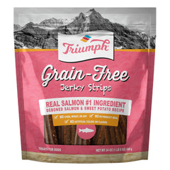 Triumph Free Spirit packaging with salmon jerky bites, ideal for training rewards.