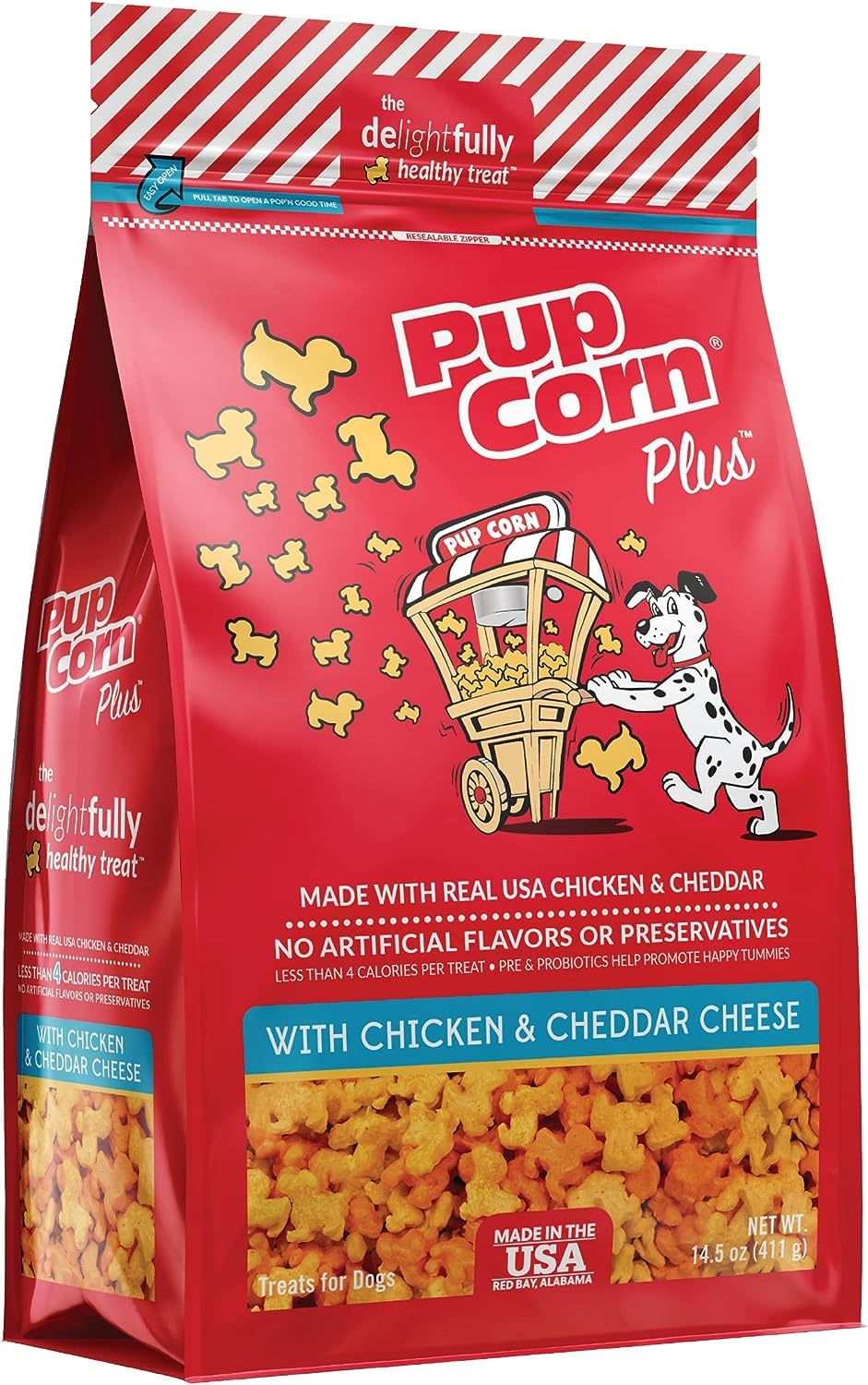 Triumph Pupcorn 3-pack front view highlighting a convenient dog snack bundle
