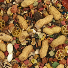 Tropical Carnival Small Hookbill digestion-support image demonstrates gut-friendly ingredients.