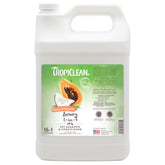 TropiClean 2-in-1 dog shampoo bottle featuring papaya scent and gentle, pH-balanced cleanse.