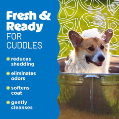 TropiClean deshedding dog shampoo foam for gentle cleansing.