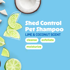 TropiClean deshedding dog shampoo lather ready for detangling bath.