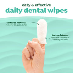 TropiClean finger-wipes closeup highlights ergonomic fit for quick dental care
