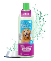TropiClean Fresh Breath Water Additive bottle for dogs supports daily dental care.