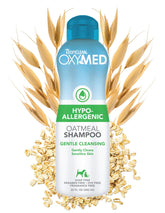 TropiClean OxyMed shampoo bottle demonstrates gentle cleanse for sensitive skin.