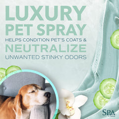 TropiClean SPA Fresh cucumber-white-tea scent on dog for refreshing aroma.