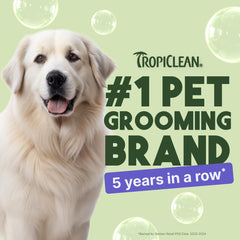 TropiClean whitening dog shampoo coat-brightening after wash enhances color.