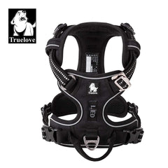 TRUE LOVE TLH56512 XL Black dog harness back view highlighting the handle and fit