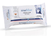 TrueBlue Milk & Honeysuckle Fresh Fur Wipes packshot for easy cat cleaning and on-the-go use.