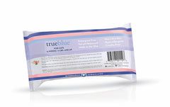 TrueBlue Milk & Honeysuckle Fresh Fur Wipes paws image shows extra-large wipes for muddy paws quick clean.