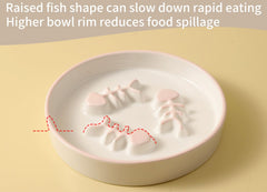 TRUNDISAN cat slow food bowl reduces whisker fatigue for comfortable meals.