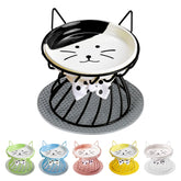 TRUNDISAN elevated cat dish ceramic stand shows comfortable feeding height for easy swallowing