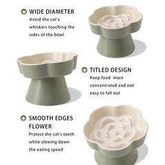 TRUNDISAN flower-shaped slow feeder highlights petal ridges for measured meals