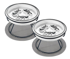 TRUNDISAN raised cat bowl base provides a stable feeding setup and cleaner floors.