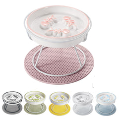 TRUNDISAN raised cat bowl front view promotes comfortable eating posture.